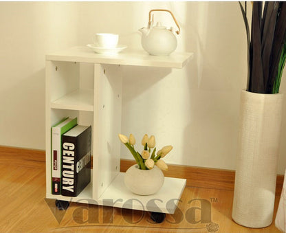 Varossa Side Table with Casters (White)