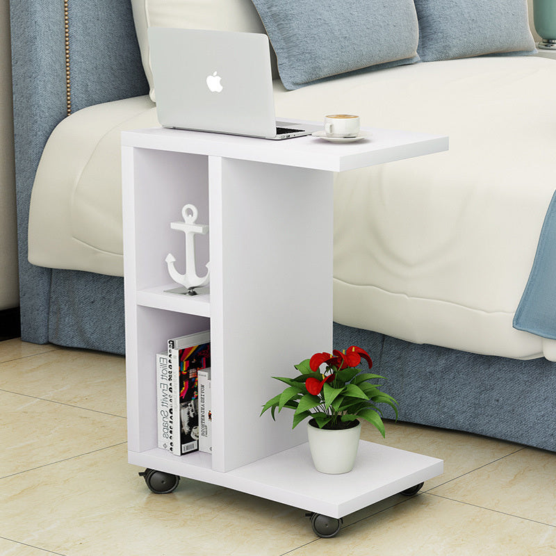 Varossa Side Table with Casters (White)