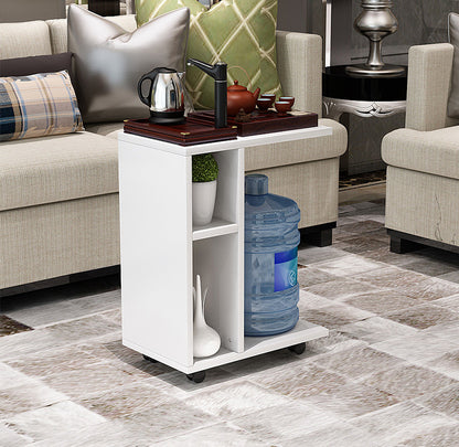 Varossa Side Table with Casters (White)