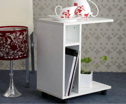 Varossa Side Table with Casters (White)