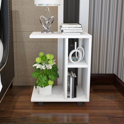 Varossa Side Table with Casters (White)