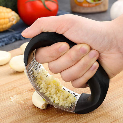 Stainless Steel Kitchen Garlic Press Crusher Rocking Mincer