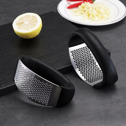 Stainless Steel Kitchen Garlic Press Crusher Rocking Mincer