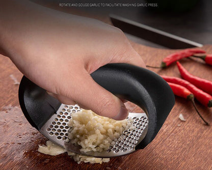 Stainless Steel Kitchen Garlic Press Crusher Rocking Mincer