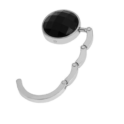 Crystal Purse Handbag Bag Hook Hanger Table Holder (Black)