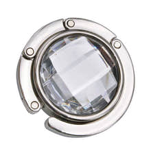 Crystal Purse Handbag Bag Hook Hanger Table Holder (White)