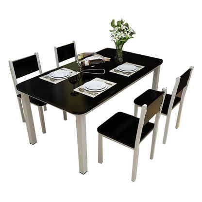 4 x Piece Set Bliss Wood & Steel Dining Chairs (Black & White)