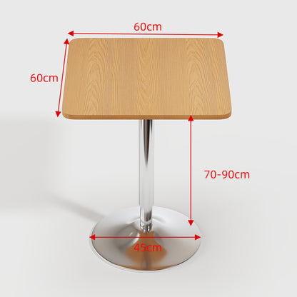 Century Designer Bar Table Height Adjustable with Gas Lift (Oak/Stainless Steel)