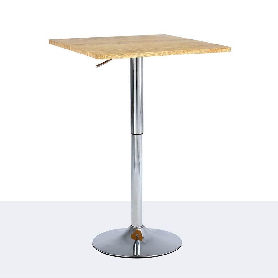 Century Designer Bar Table Height Adjustable with Gas Lift (Oak/Stainless Steel)