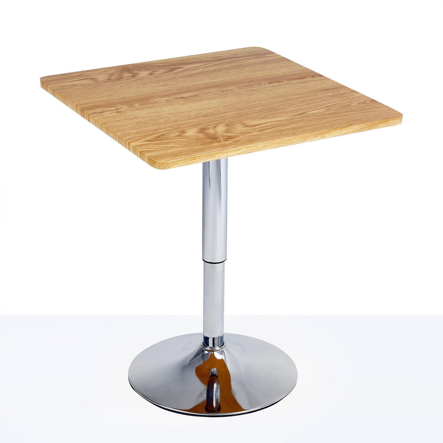 Century Designer Bar Table Height Adjustable with Gas Lift (Oak/Stainless Steel)