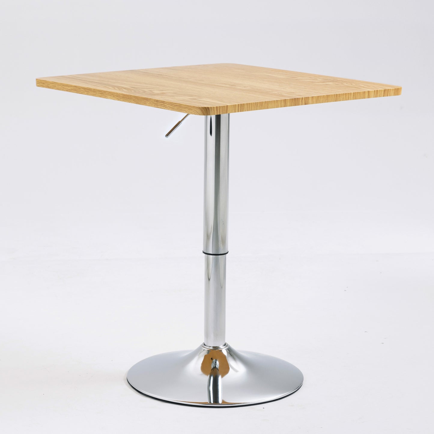 Century Designer Bar Table Height Adjustable with Gas Lift (Oak/Stainless Steel)