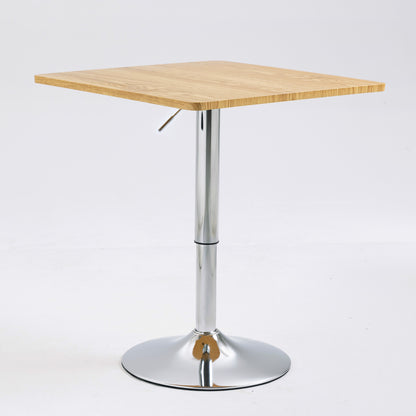 Century Designer Bar Table Height Adjustable with Gas Lift (Oak/Stainless Steel)