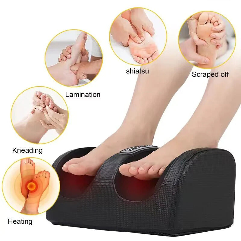 Therapeutic Heated Foot Massager Electric Heating Massage Reflexology Calf Leg Pain Relief Relaxation