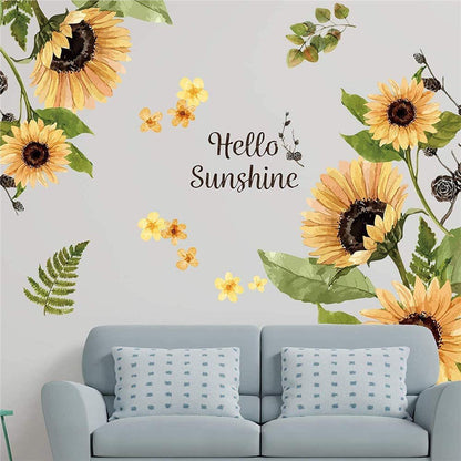 Sunflower Plants Wall Stickers Decal DIY Decor Vinyl Self-Adhesive Mural Art Room Decoration