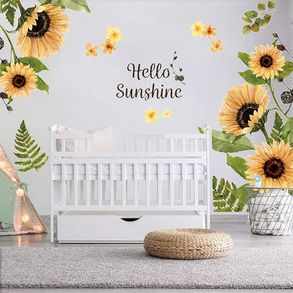 Sunflower Plants Wall Stickers Decal DIY Decor Vinyl Self-Adhesive Mural Art Room Decoration