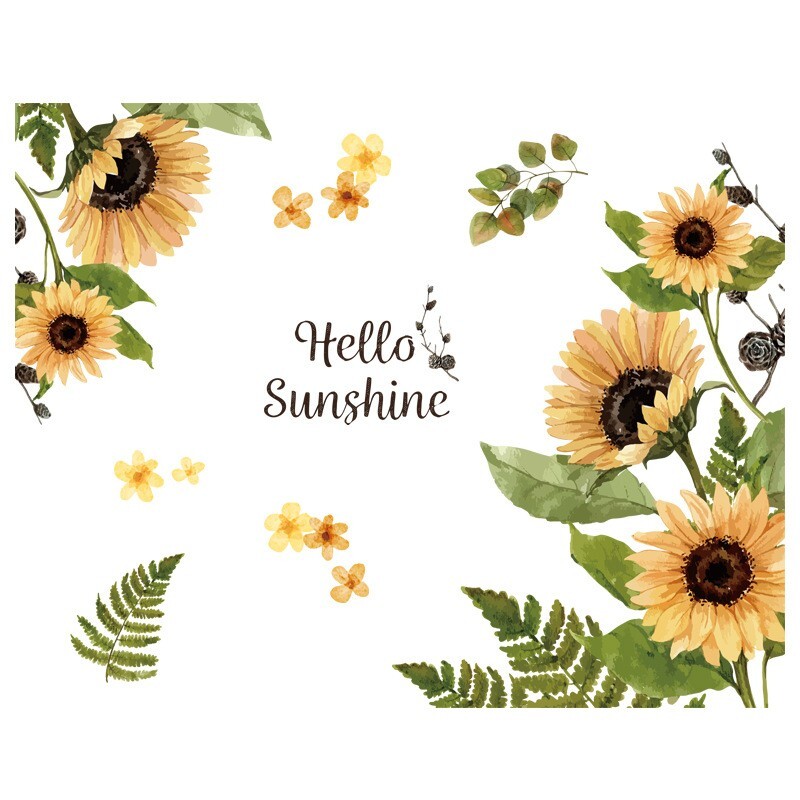 Sunflower Plants Wall Stickers Decal DIY Decor Vinyl Self-Adhesive Mural Art Room Decoration