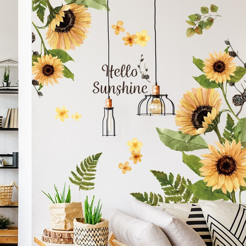 Sunflower Plants Wall Stickers Decal DIY Decor Vinyl Self-Adhesive Mural Art Room Decoration