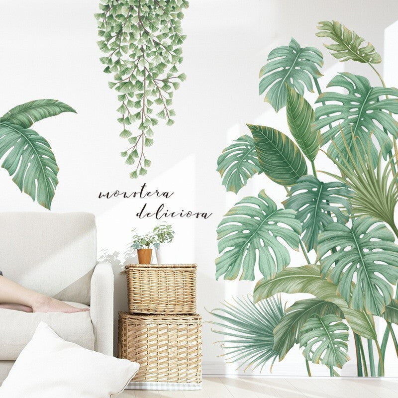 Monstera Leaf Tropical Plants Wall Stickers Decal DIY Decor Mural Art Room Decoration