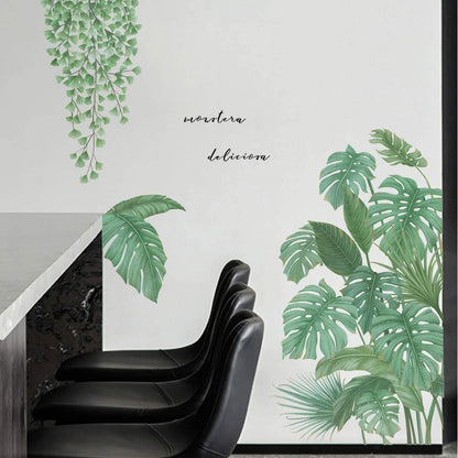 Monstera Leaf Tropical Plants Wall Stickers Decal DIY Decor Mural Art Room Decoration