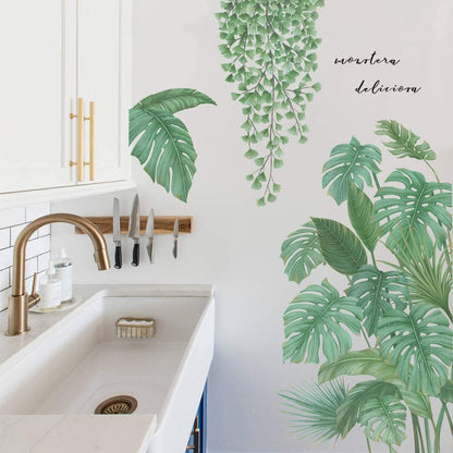 Monstera Leaf Tropical Plants Wall Stickers Decal DIY Decor Mural Art Room Decoration