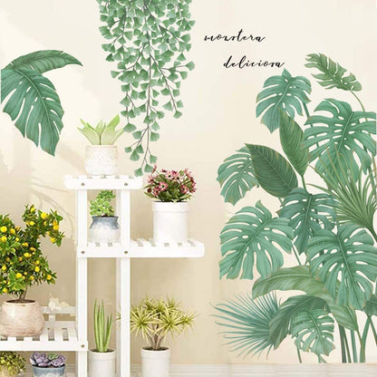 Monstera Leaf Tropical Plants Wall Stickers Decal DIY Decor Mural Art Room Decoration