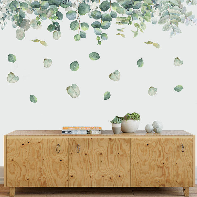 Fresh Leaves Eucalyptus Tree Vine Plants Wall Stickers Decal DIY Decor Mural Art Room Decoration