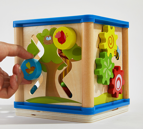 5-in-1 Wooden Activity Play Cube Learning Centre Education Toy