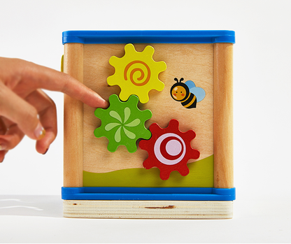 5-in-1 Wooden Activity Play Cube Learning Centre Education Toy