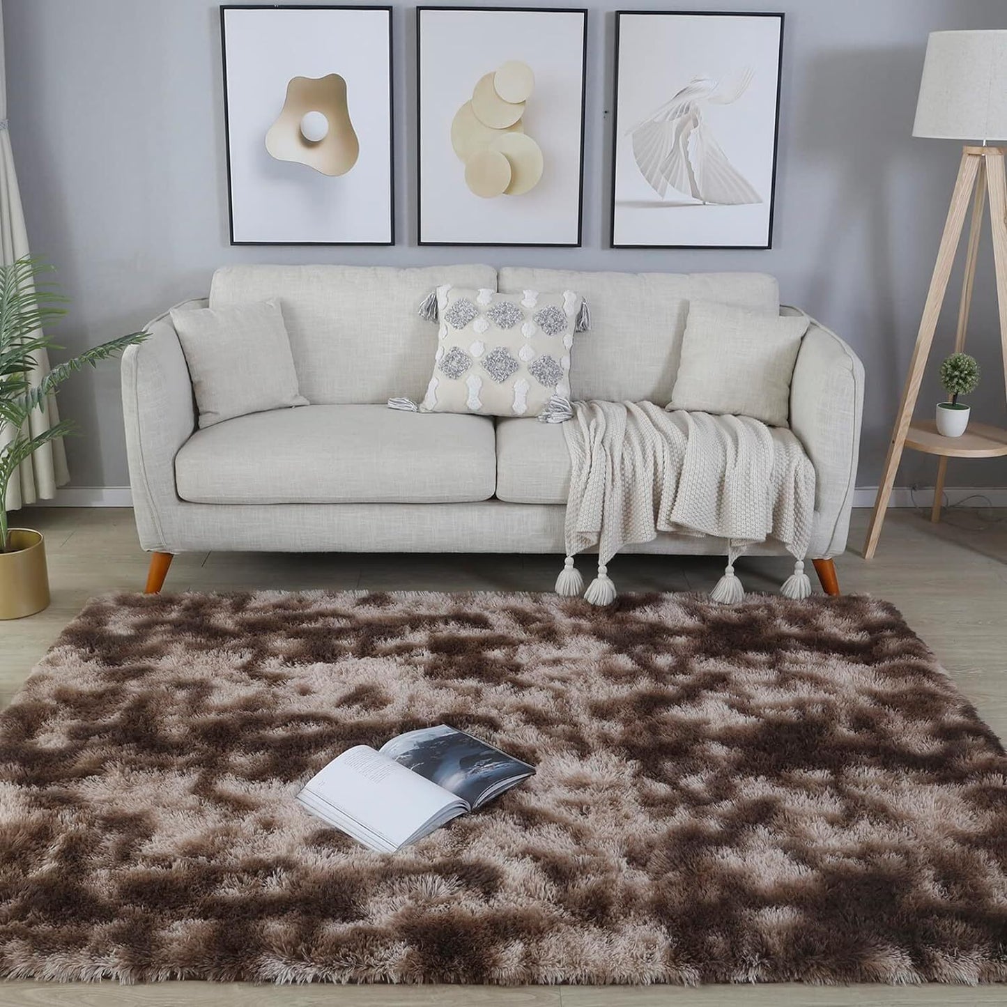 XL Comfortable Shag Rug (300 x 200, Coffee)