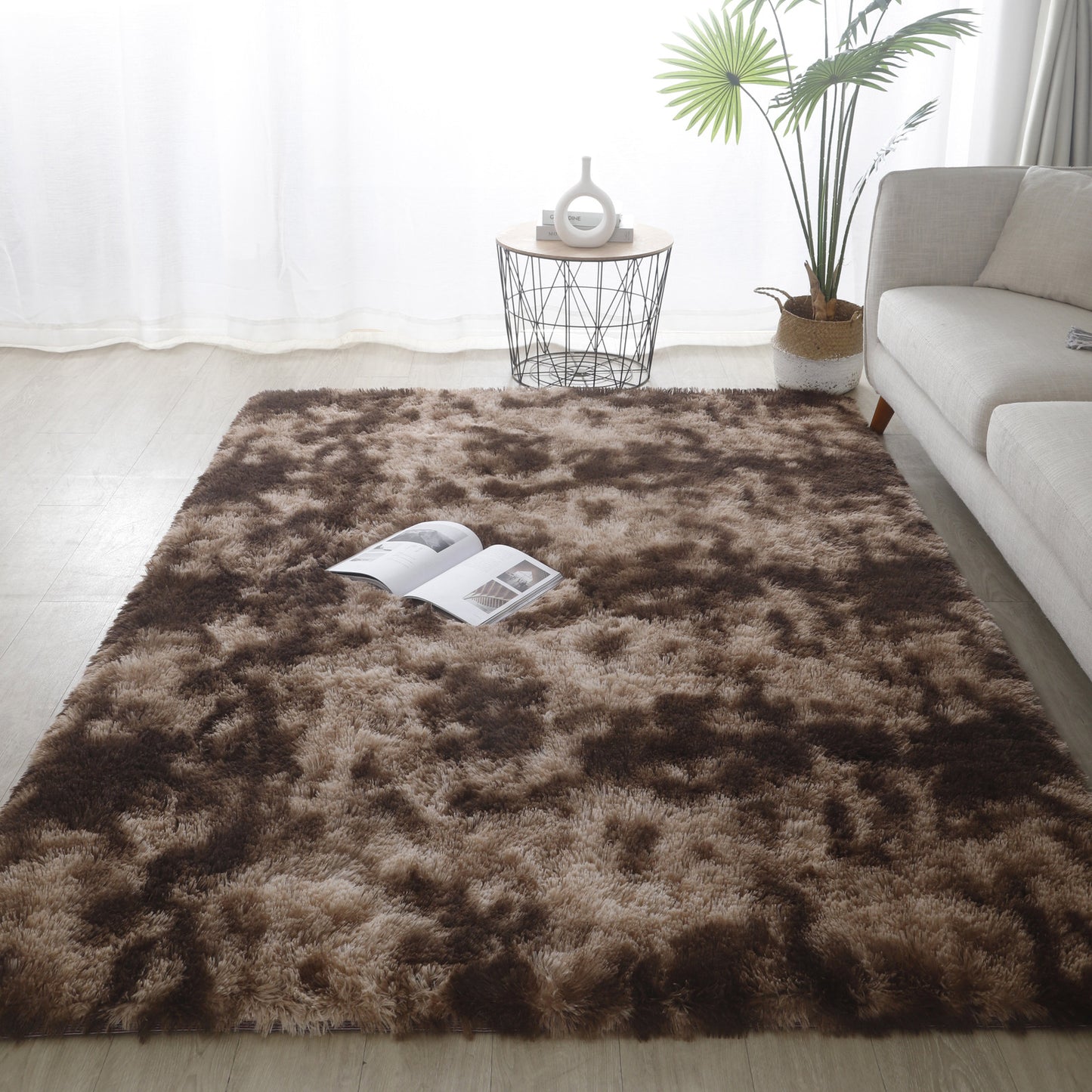 XL Comfortable Shag Rug (300 x 200, Coffee)