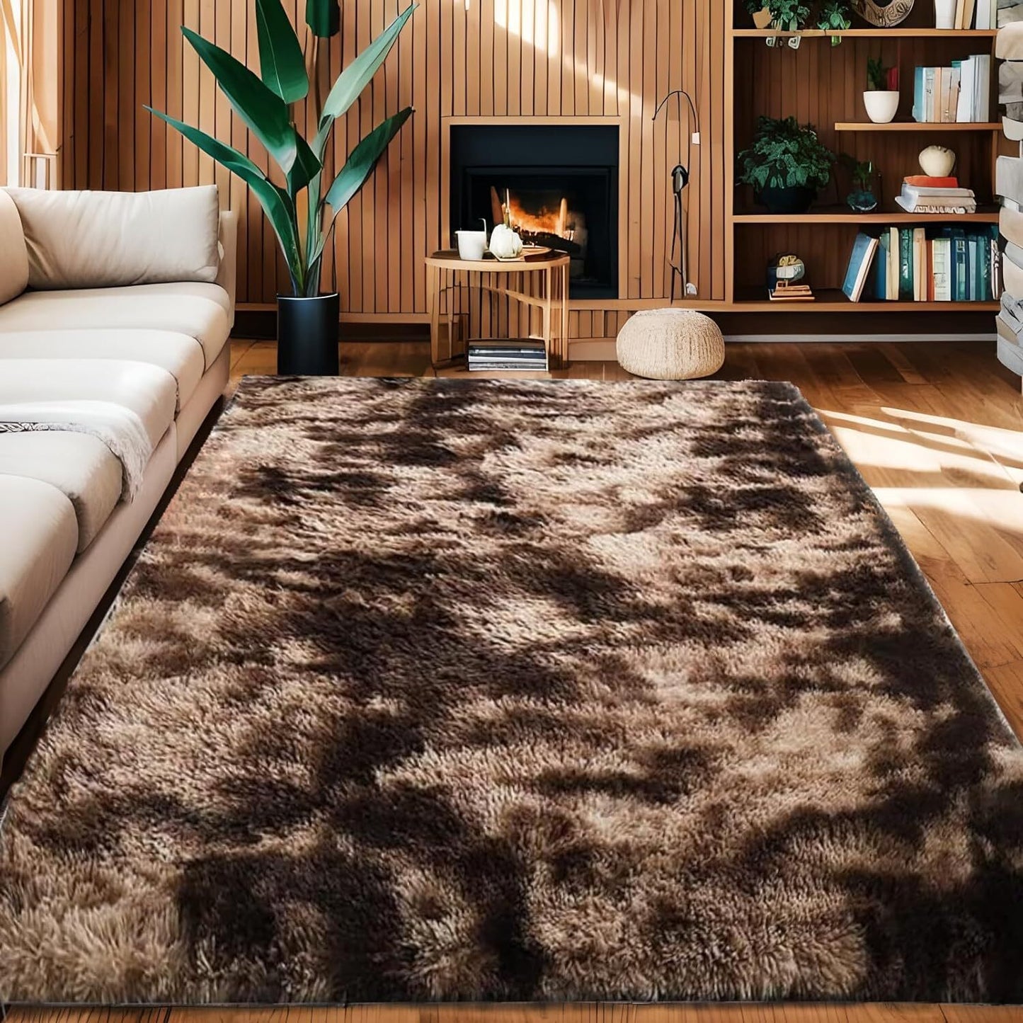 XL Comfortable Shag Rug (300 x 200, Coffee)