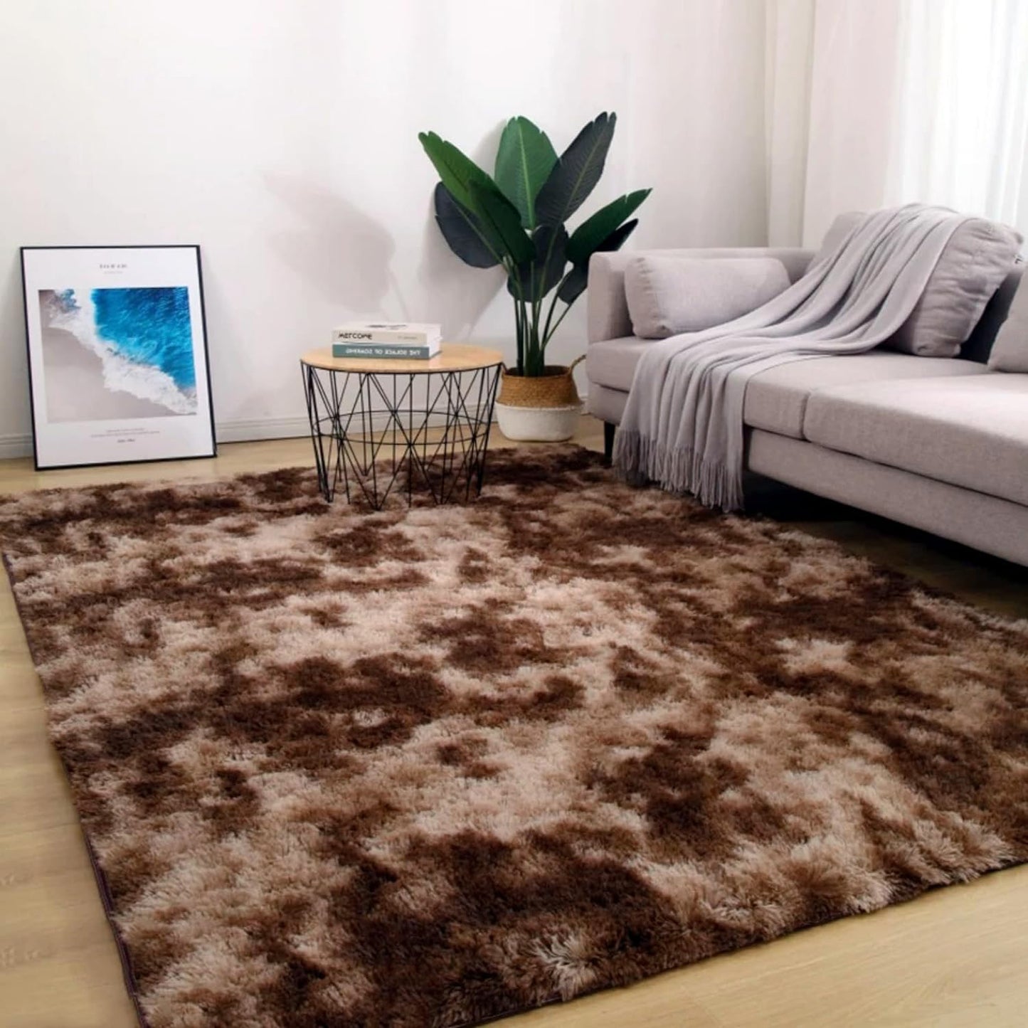 XL Comfortable Shag Rug (300 x 200, Coffee)