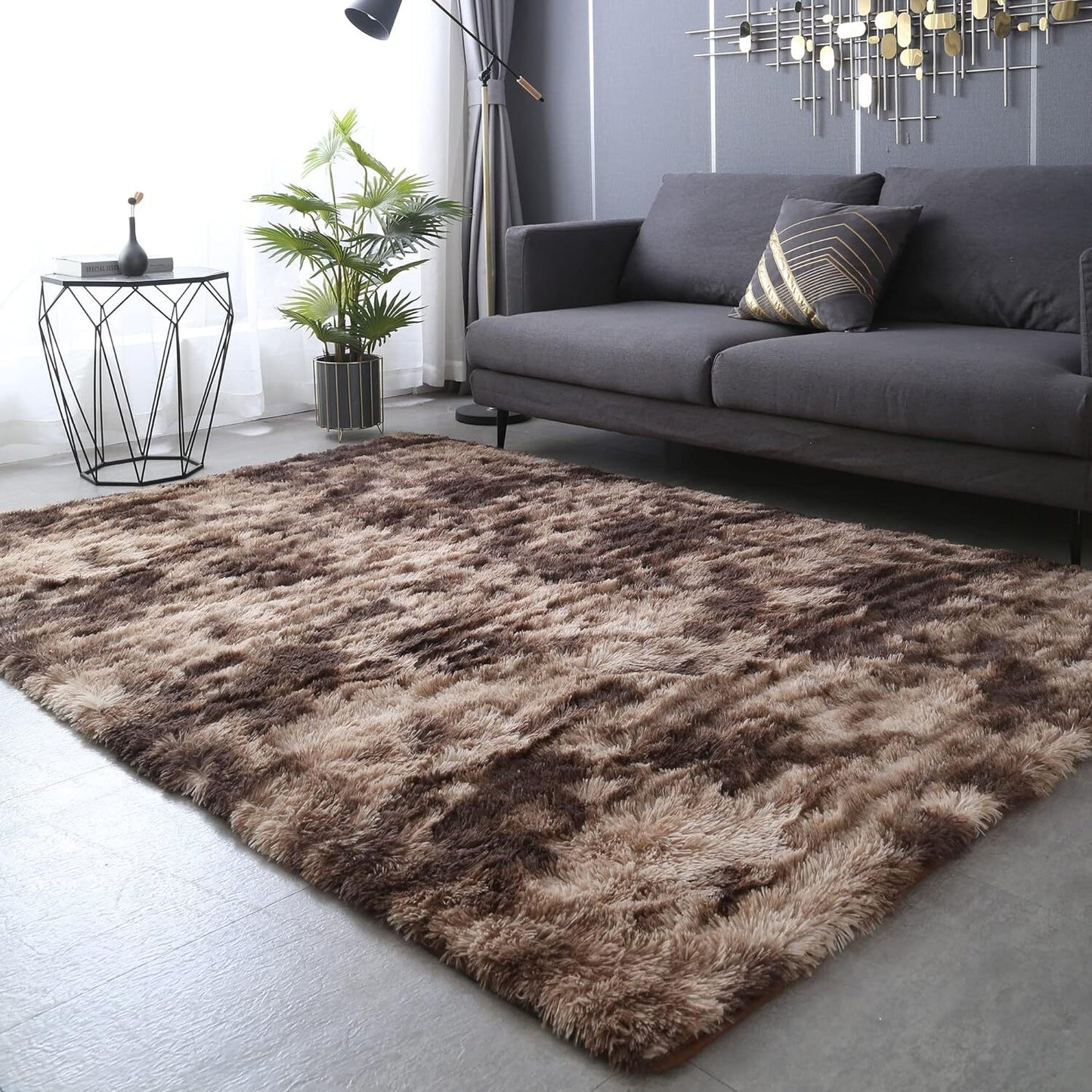 XL Comfortable Shag Rug (300 x 200, Coffee)