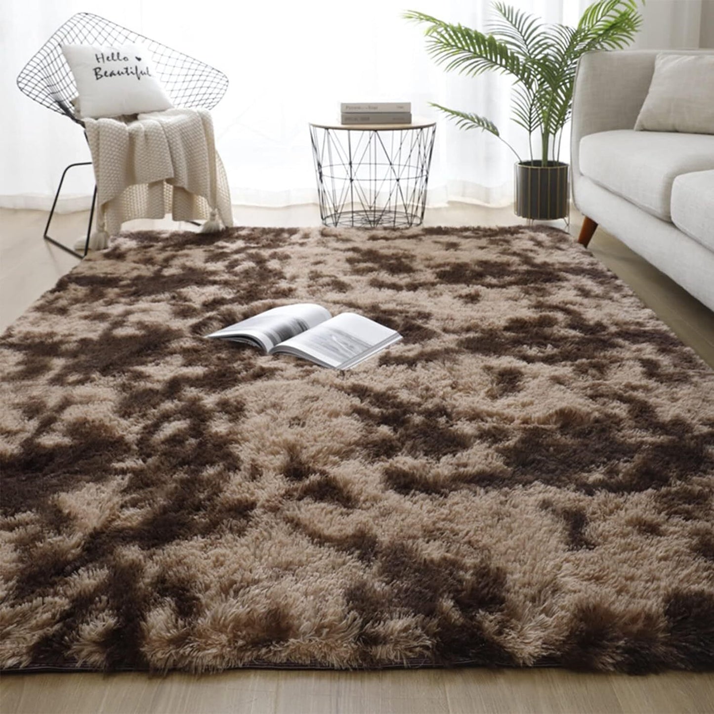 XL Comfortable Shag Rug (300 x 200, Coffee)