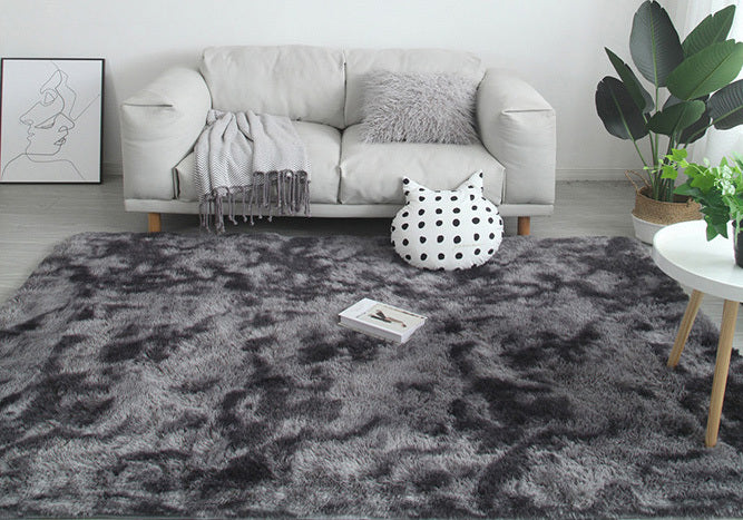 Soft Bedroom/Living Room Comfortable Shag Rug (200 x 140, Charcoal & Grey)