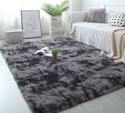 Soft Bedroom/Living Room Comfortable Shag Rug (200 x 140, Charcoal & Grey)