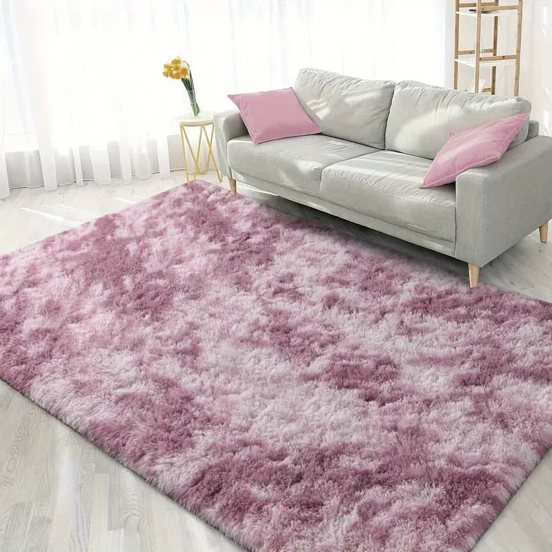 4m Extra Large Soft Shag Rug Carpet Mat (Plum, 400 x 200)