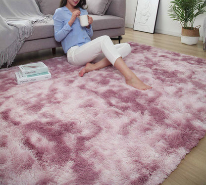 4m Extra Large Soft Shag Rug Carpet Mat (Plum, 400 x 200)