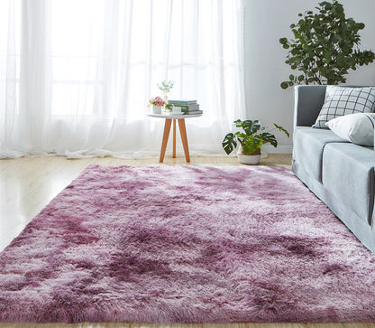 4m Extra Large Soft Shag Rug Carpet Mat (Plum, 400 x 200)