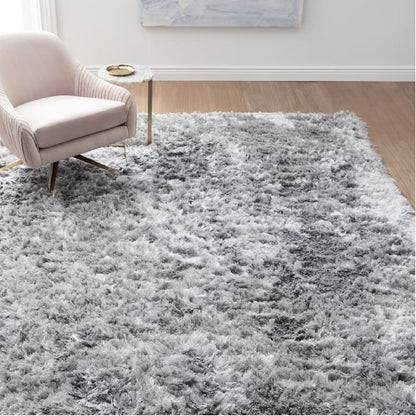 Luxe Bedroom/Living Room Comfortable Shag Rug (200 x 140, Platinum)