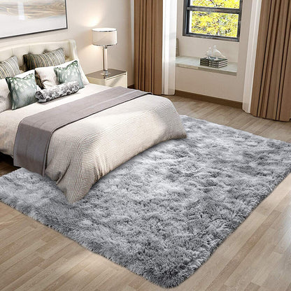 Luxe Bedroom/Living Room Comfortable Shag Rug (200 x 140, Platinum)