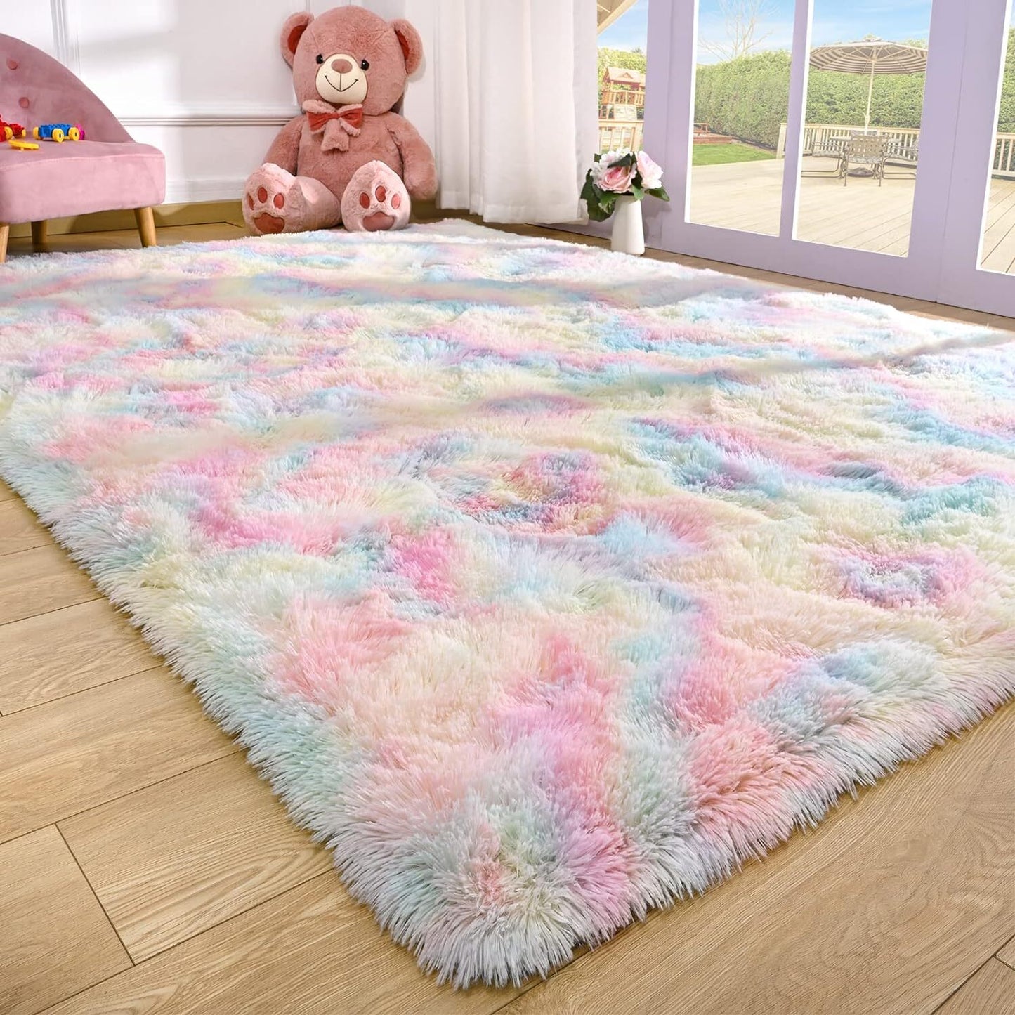 Rainbow Dream Bedroom/Living Room Comfortable Shag Rug (200 x 140)