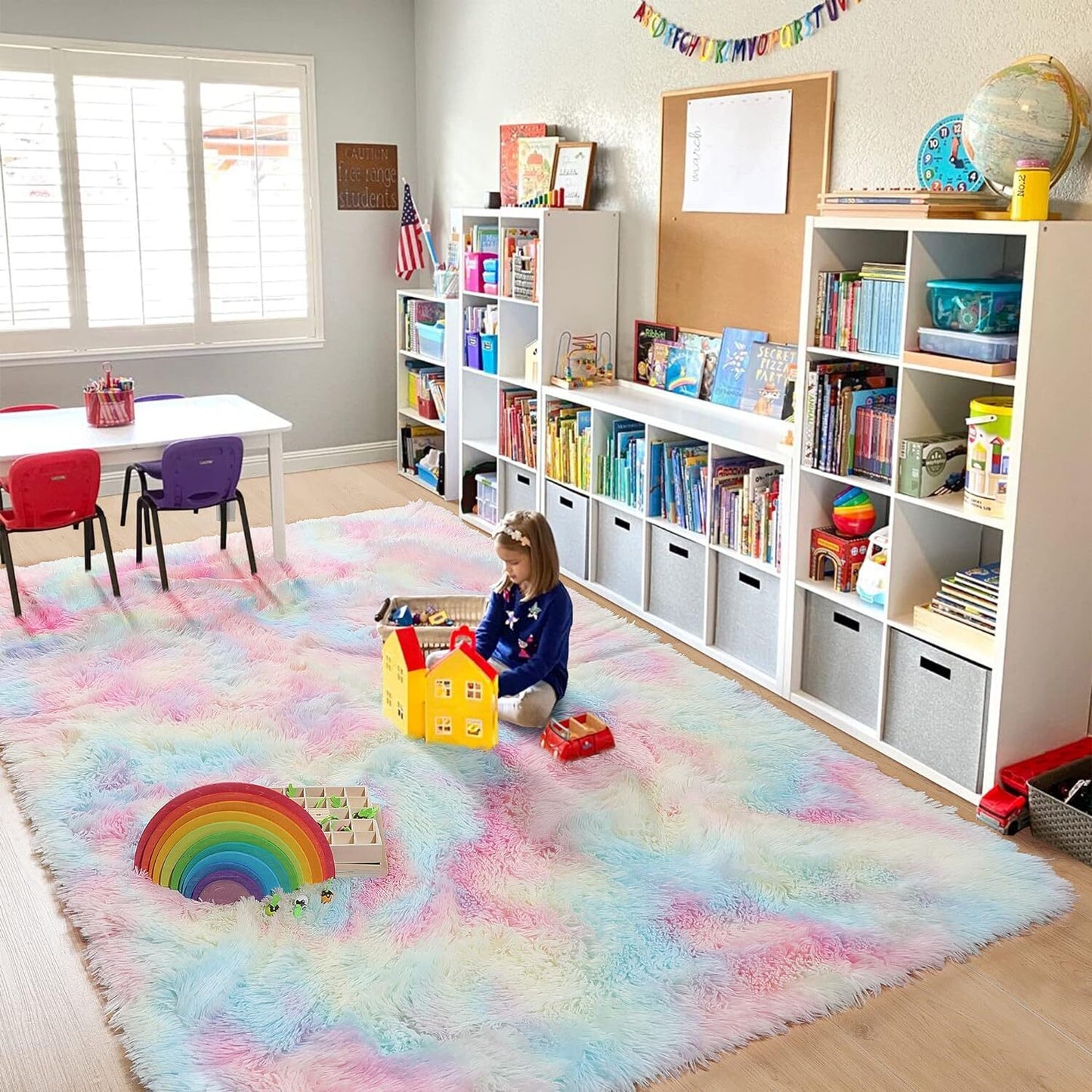 Rainbow Dream Bedroom/Living Room Comfortable Shag Rug (200 x 140)