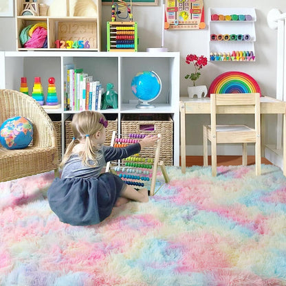 Rainbow Dream Bedroom/Living Room Comfortable Shag Rug (200 x 140)