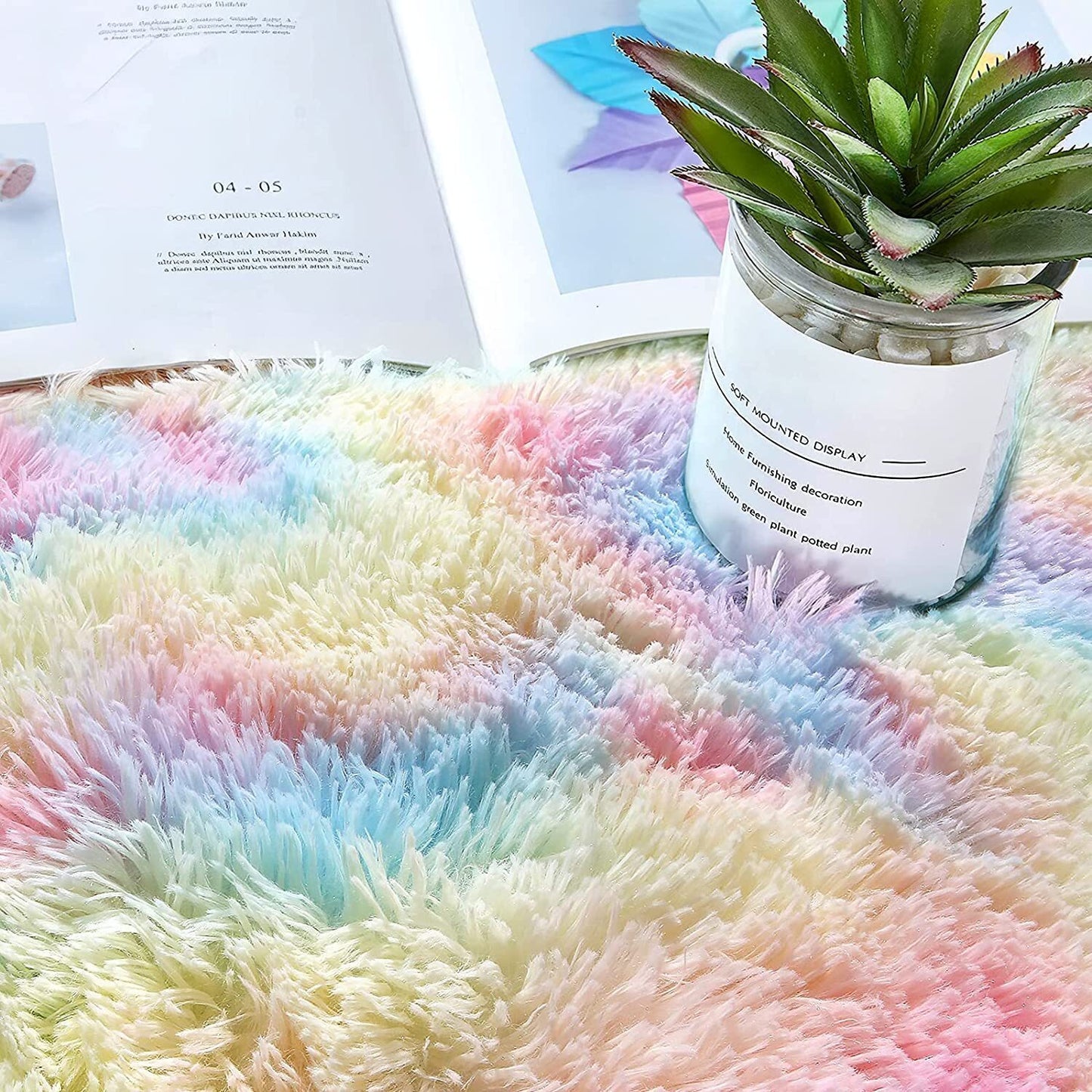 Rainbow Dream Bedroom/Living Room Comfortable Shag Rug (200 x 140)