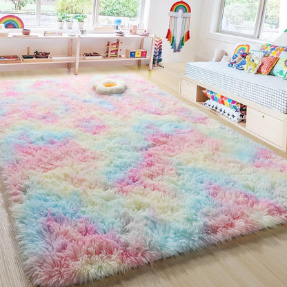 4m Extra Large Soft Rainbow Dream Comfortable Shag Rug (400 x 200)