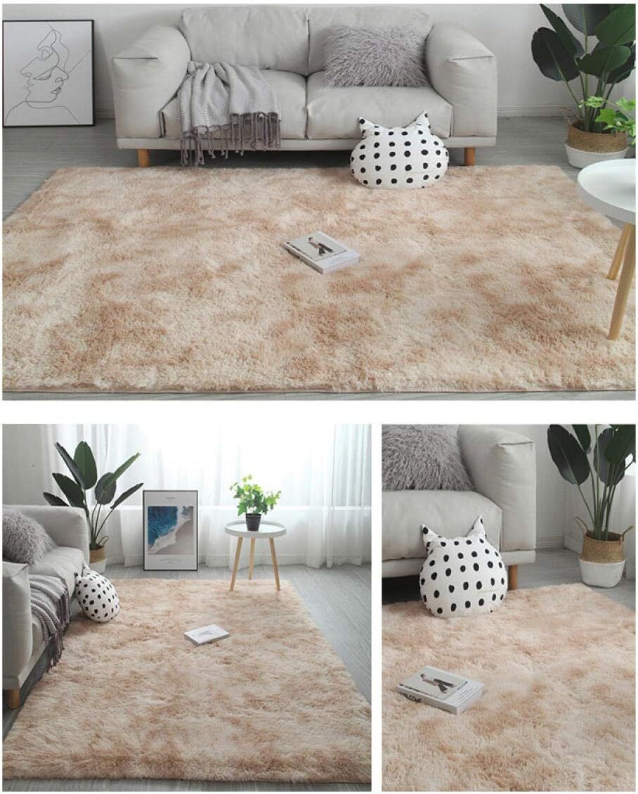 Large Comfortable Soft Shag Rug (230 x 160, Tan)