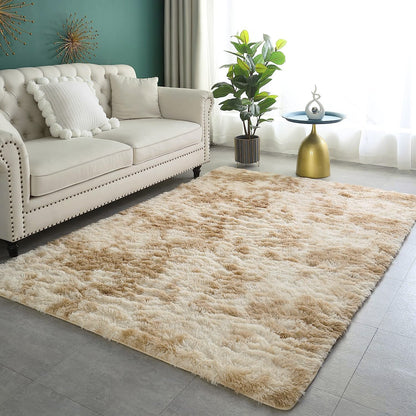 Large Comfortable Soft Shag Rug (230 x 160, Tan)