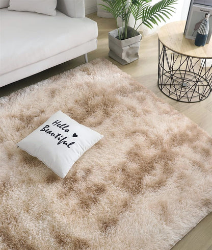 Large Comfortable Soft Shag Rug (230 x 160, Tan)