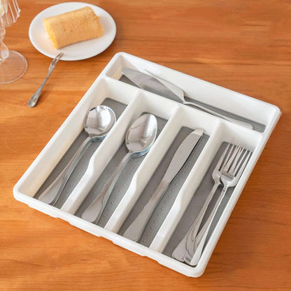 5-Compartment Cutlery Utensils Holder Storage Box Silverware Tray Drawer Organizer